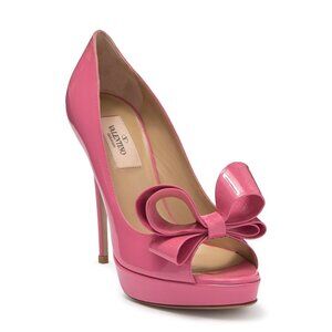 Valentino Scarpe Leather Bow Stiletto Heel Pumps Shoes in size EU 41 / US 11 NEW